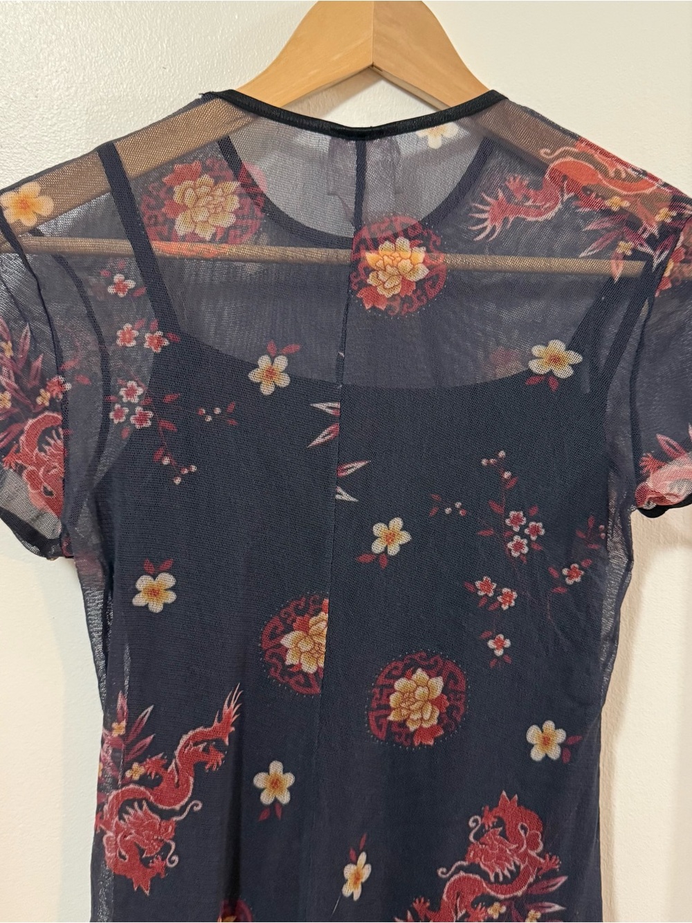 90s vintage 2-Piece Mesh Maxi-dress - Picture 4 of 6